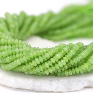 2x4mm Rondelle Green Jade Gemstone Beads / RNS2-27