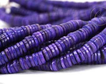 Natural Shells Violet Heishi Disc Beads, 1 Strand 16" inches (8-9mm) / SHS8-11