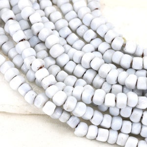 8mm White Cube Handmade Lampwork Glass Beads 1 Strand 25 pcs / LGBC8-01