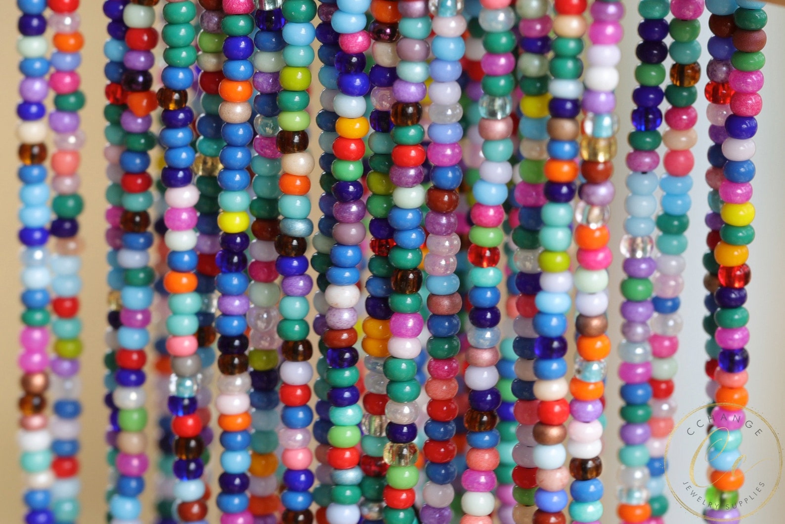 Multicolour Strands 1 Meter Mix Multicolour Seed Bead Strands, 11/0 (2.2mm) Colorful Czech ...