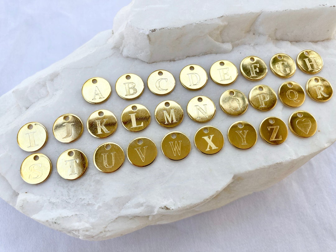 Assortment Of Vintage Brass Letter Charms B E F G H M N P R S T W