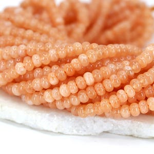 4x6mm Rondelle Orange Jade Gemstone Beads / RNS4-30