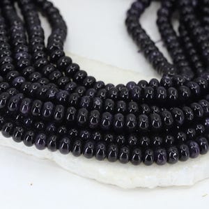 5x8mm Rondelle Dark Violet Jade Beads / RNS5-120