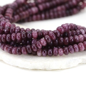 5x8mm Rondelle Purple Jade Beads, 1 Full Strand Heishi Colored Jade Beads / RNS5-10