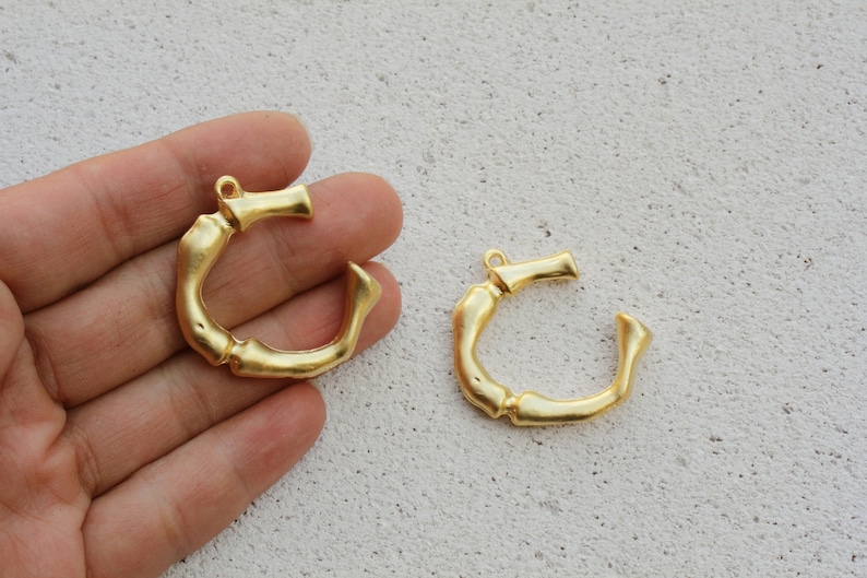 Gold Silver Rose Gold 40mm Metal Letter Charm Bamboo Initial C Pendant Alphabet Pendants 1 pc GPL-3C