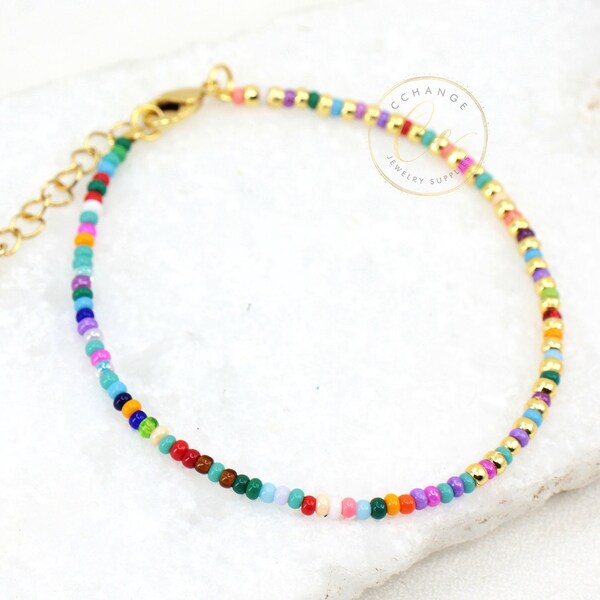 Dainty Seed Bead Bracelet, Asymmetric Minimalist Beaded Bracelets / Please ask for wholesale prices / SBB-02