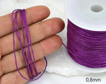 0.8mm Purple Braided Nylon Knotting DIY Macrame Cord - 1 Roll 100 Meters / KMC-827