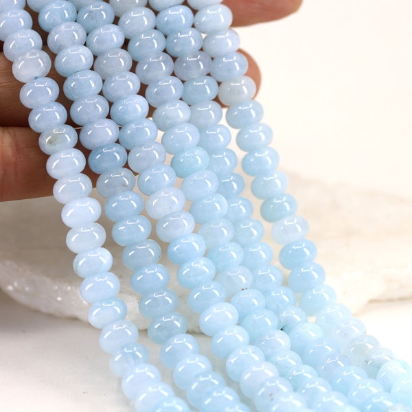 5x8mm Rondelle Blue Jade Beads / RNS5-17
