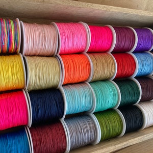 0.8mm Braided Nylon Cord, Knotting DIY Macrame Cord Thread, Jewelry Beading Cord, Bulk 26 Colours - 1 Roll 100 Meters / KMC-899