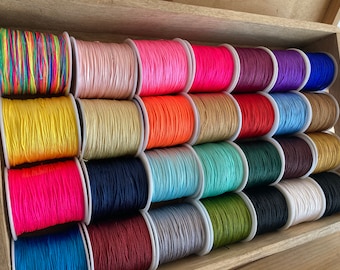 0.8mm Braided Nylon Cord, Knotting DIY Macrame Cord Thread, Jewelry Beading Cord, Bulk 26 Colours - 1 Roll 100 Meters / KMC-899