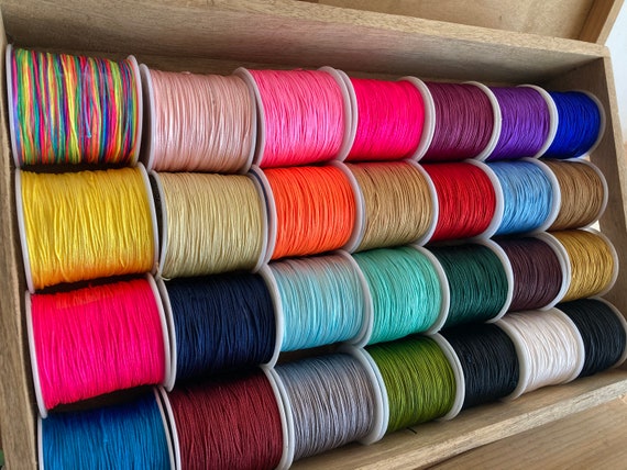 0.8mm Braided Nylon Cord, Knotting DIY Macrame Cord Thread, Jewelry Beading Cord, Bulk 26 Colours - 1 Roll 100 Meters / KMC-899