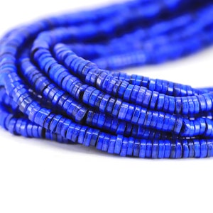 Natuurlijke schelp donkerblauwe Heishi schijfkralen, 1 streng 16&quot; inch (6-7 mm) / SHS6-18