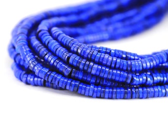 Natural Shell Dark Blue Heishi Disc Beads, 1 Strand 16" inches (6-7mm) / SHS6-18