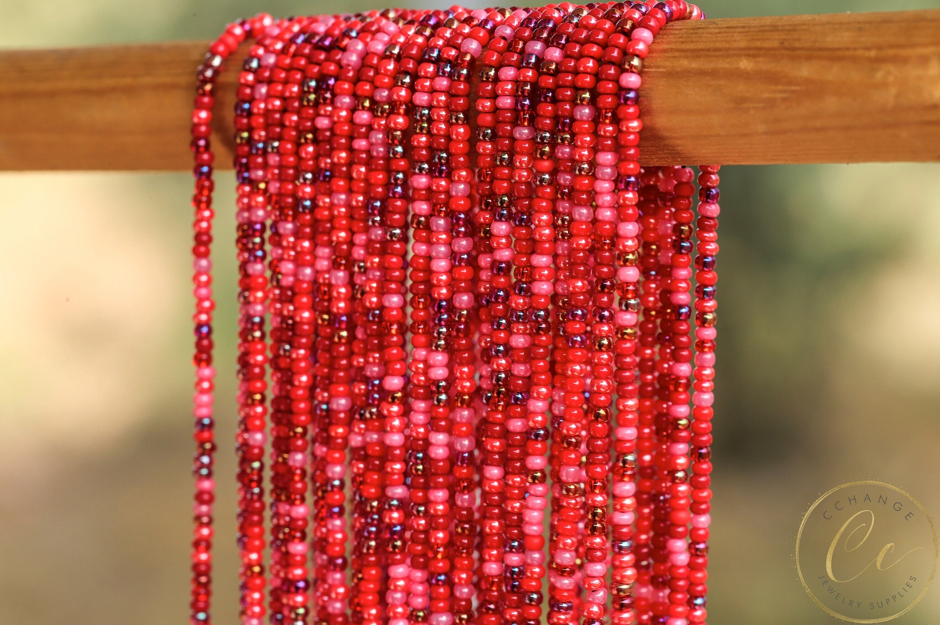 Multicolour Strands 1 Meter Red Mix Multicolour Seed Bead Strands, 11/0 (2.2mm) Colorful ...