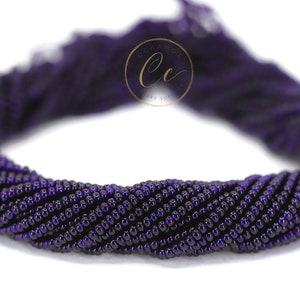 Transparent Navy Blue Seed Beads, 11/0 (2.2mm) Czech Seed Beads 1 Full Hank / GSB11-T19