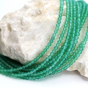 4mm Round Aventurine Beads, 1 Full Strand 15.5&quot; Genuine Natural Loose Round Semi Precious Stones / NSR4-08