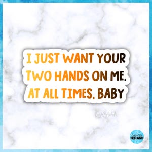 Adesivo Two Hands / Testo ispirato a Tate McRae