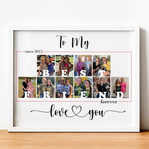 Bestie Personalized Collage Gift, Gift for Best Friend, Photo BFF Gift, Bestie Custom Photo Collage, Best Fiends Forever Gift