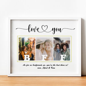 Bestie Custom Photo Collage, Personalized BFF gift, Personalized Gift for Friend, Digital Gift for Best Friend, Photo BFF gift