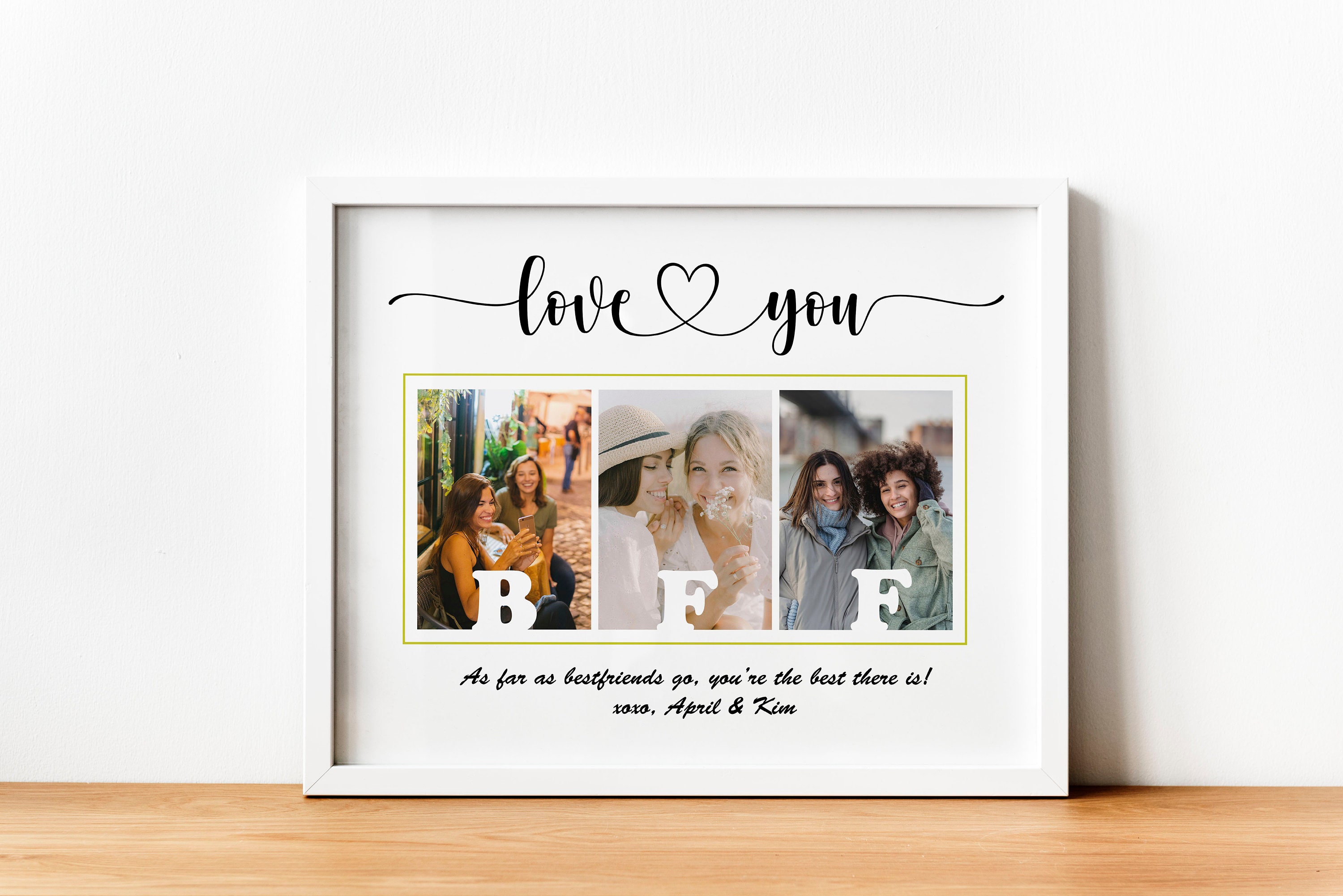  Best Friend Birthday Gifts for Women Teen Girls, Christmas Gifts  for Best Friend Picture Frame, Long Distance Friendship Gifts for BFF  Besties Sister Photo Holder Hanging Photo Display Collage Frame 