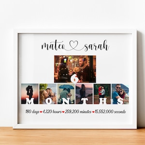 Personalizzato 6 mesi, regalo di anniversario di 6 mesi, 6 mesi insieme, regalo di anniversario per fidanzato 6 mesi, regalo collage di 6 mesi per lei