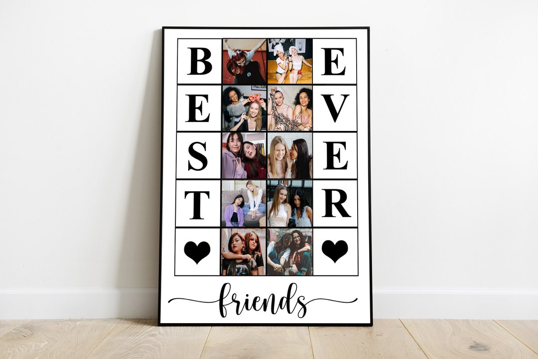 Besties for Life Custom Photo Collage Gift for Best Friend, Personalize