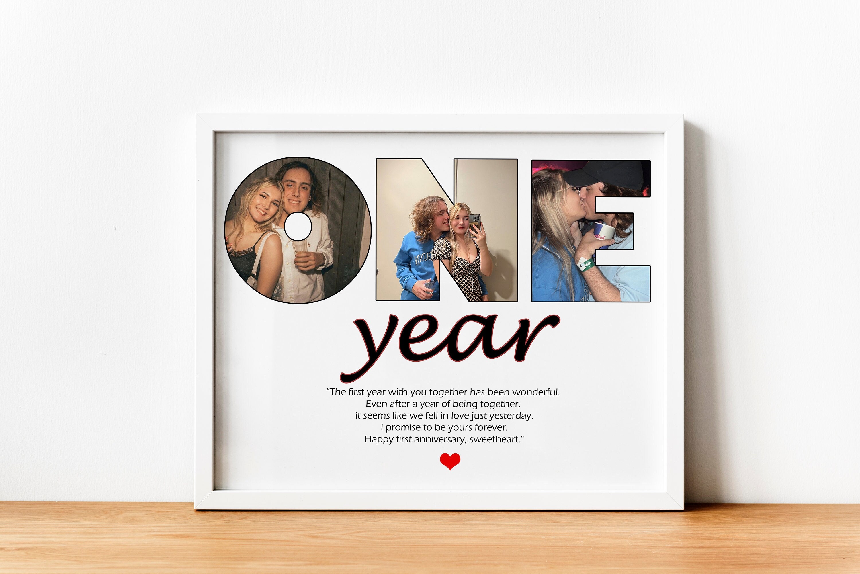 Personalize 1 Year Anniversary Gift for Boyfriend, One Year