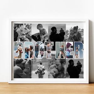 Personalized Brother Photo Collage, Brother Photo Gift, Gifts For Brother, Unique Gifts For Brother, Holiday Gift for Brother, Custom Gifts