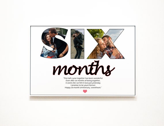 6 Month Anniversary Gifts for Men, Six Month Anniversary Gift for Boyfriend,  Girlfriend, Him, Her, Custom Picture Frame Personalized Gift 