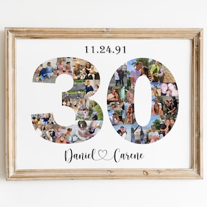 30th Anniversary Personalised Photo Collage, 30th Anniversary Photo Gift, 30th Anniversary Present, 30th Anniversary Photo Print - 30th Year