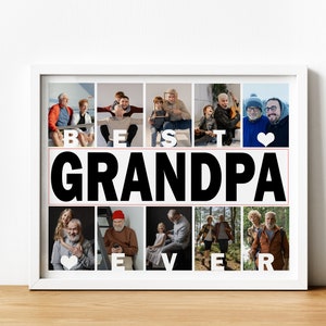Personalized Grandpa Photo Collage, Gift For Grandpa, Grandfather Picture Collage, Grandparent gift from daughter, First Grandpa Photo Gift