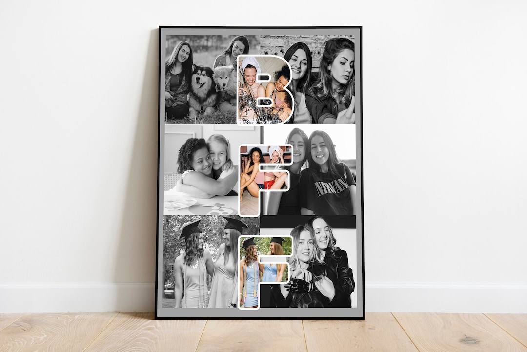 BFF Collage Gift, Gift for BFF, Photo Collage for Friend, Personalized
