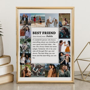 Best Friend Collage, Best Friend Gift Idea, Photo for Bestie, Printable Gift for Her, Friendship&#39;s Day Gift, Personalized Gift for Bestie