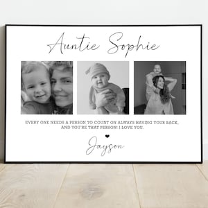 Custom Auntie Photo Gift Print, Auntie Gift, Personalized Aunt Gift from Niece and Nephew, Gift to New Aunt, Aunty Present
