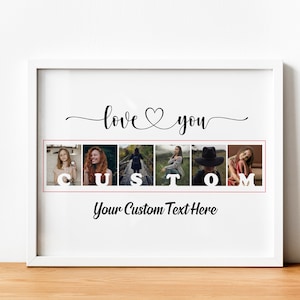 Collage de texto personalizado, collage de fotos con nombre, collage de letras personalizado, collage de texto, collage de fotos para regalar, arte con palabras