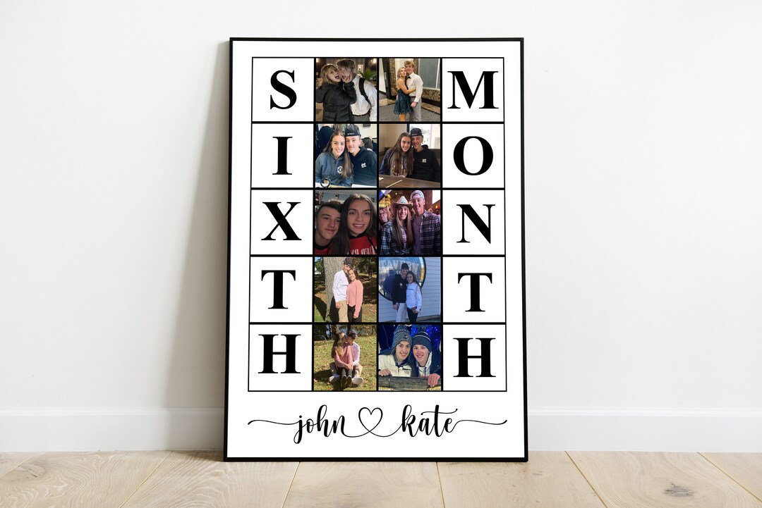 Personalized 6 Months Anniversary Gift for Him,6th Month Anniversary