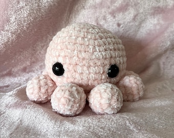 Crochet Octopus Toy Amigurumi Soft Velvet Plush | Chubby Pink