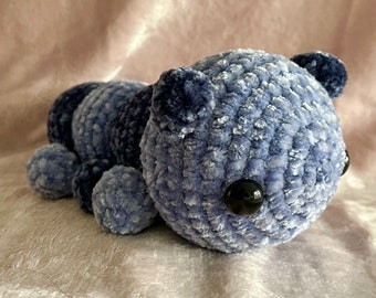 Crochet Caterpillar Toy Amigurumi Soft Velvet Plush | Pink Blue Chubby Insect
