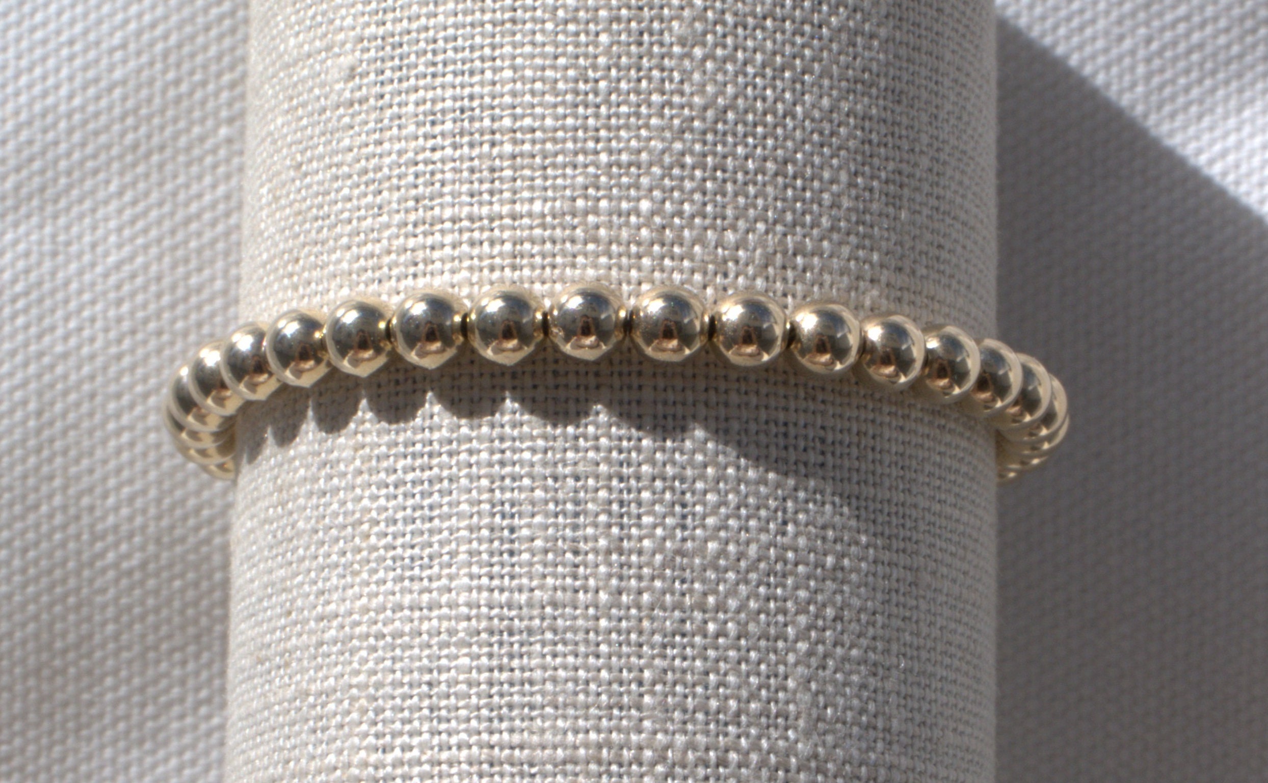 5mm Gold Beads Bracelet | 14K Gold Filled | Beaded Gold Filled Jewelry ...