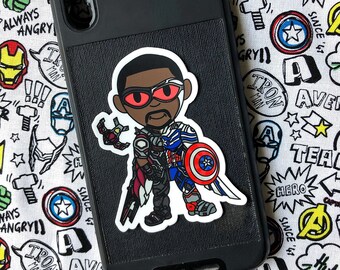 Hand-Illustrated Sam Wilson: Falcon Captain America Vinyl Sticker