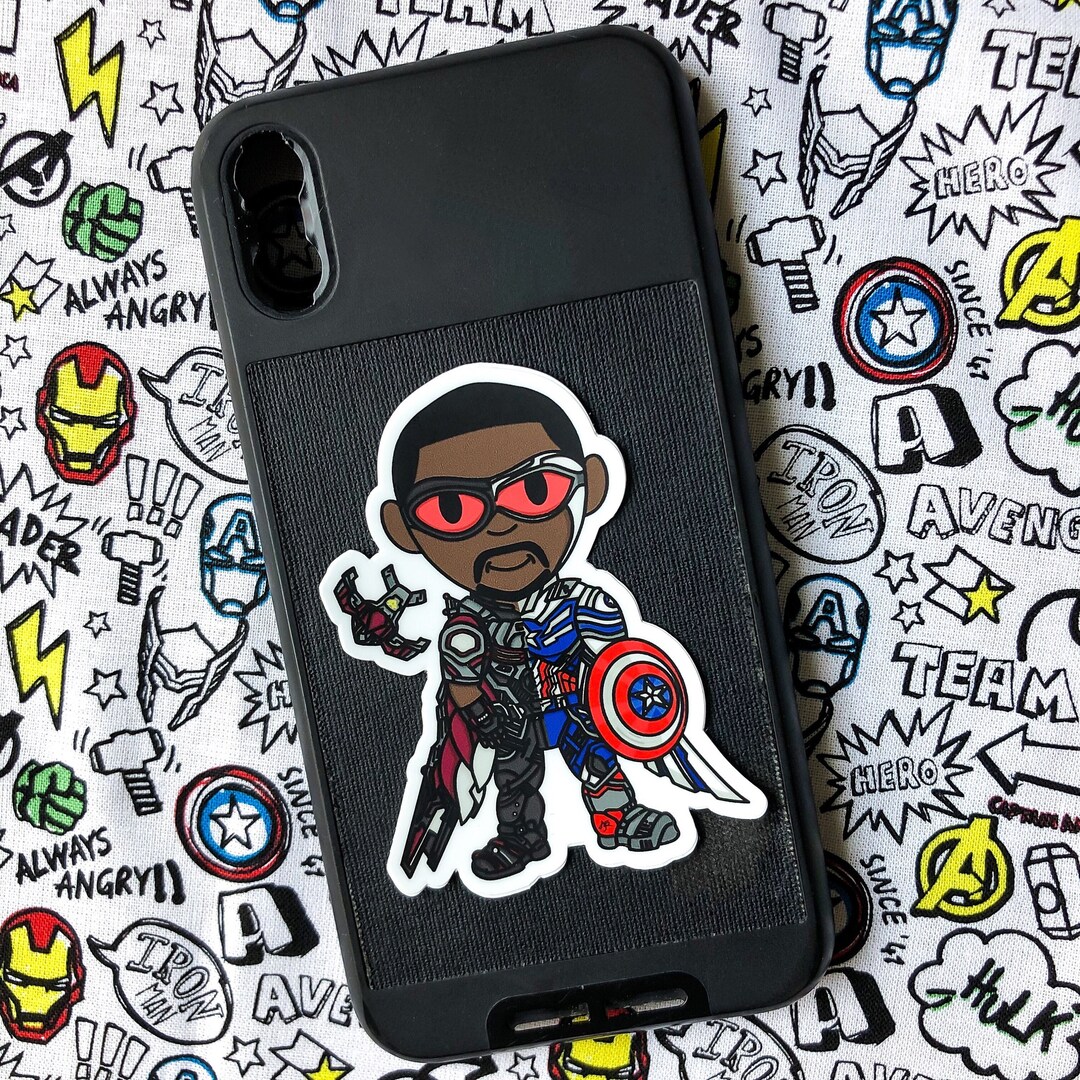 Sam Wilson Sticker Hand-illustrated Sam Wilson: Falcon Captain America Vinyl Sticker - Etsy