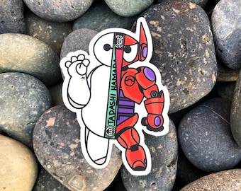 Baymax x Baymax 2.0 Sticker | Big Hero 6, Weatherproof Vinyl