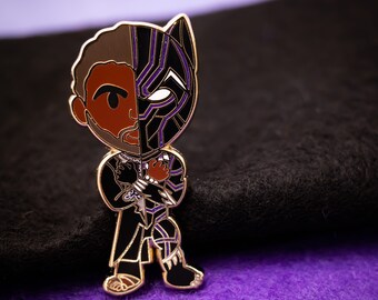 King T'Challa Black Panther Enamel Pin | Wakanda Forever, Glitter Pin