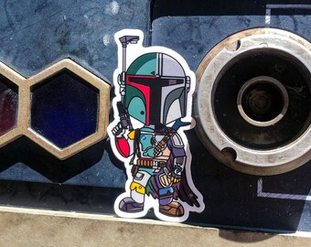 Boba Fett x Mandalorian | Star Wars Sticker | Boba Fett Sticker | Mandalorian Sticker | Weatherproof die-cut vinyl sticker