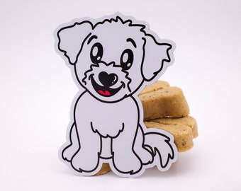 Sitting Pretty Minnie Magnet | Bichon Poodle Art