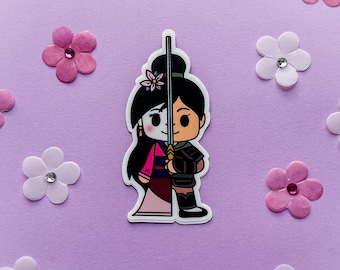 Mulan x Ping | Mulan Sticker | Princess Sticker | Warrior Sticker | Warrior Princess Sticker | Weatherproof die-cut vinyl sticker