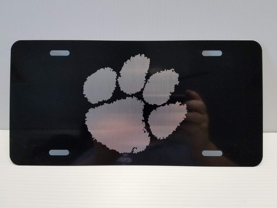 Tiger Paw Laser engraved vanity plate car tag Dog Paw