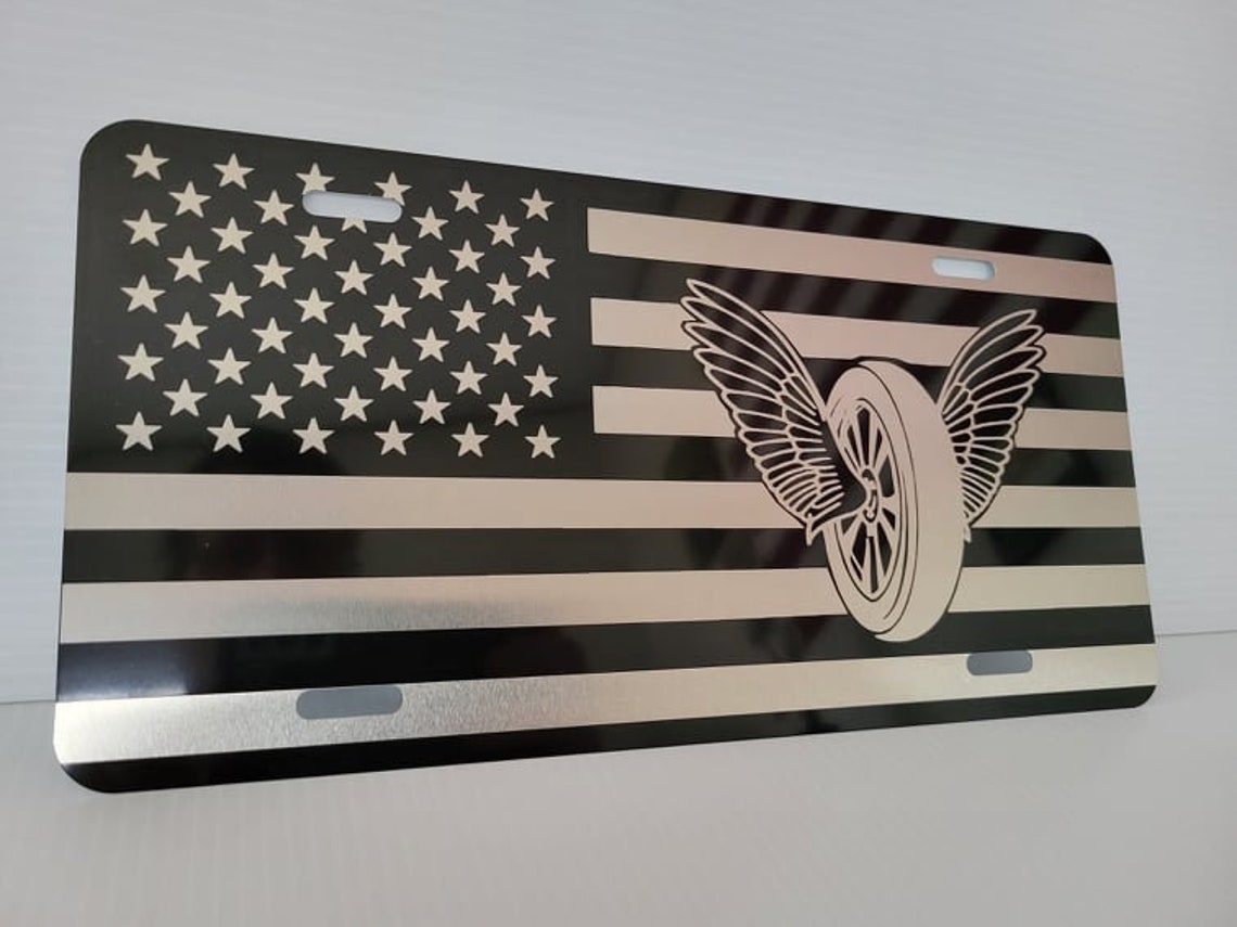 Wing and Wheels Law Enforcement Laser Engraved Custom Vanity Etsy