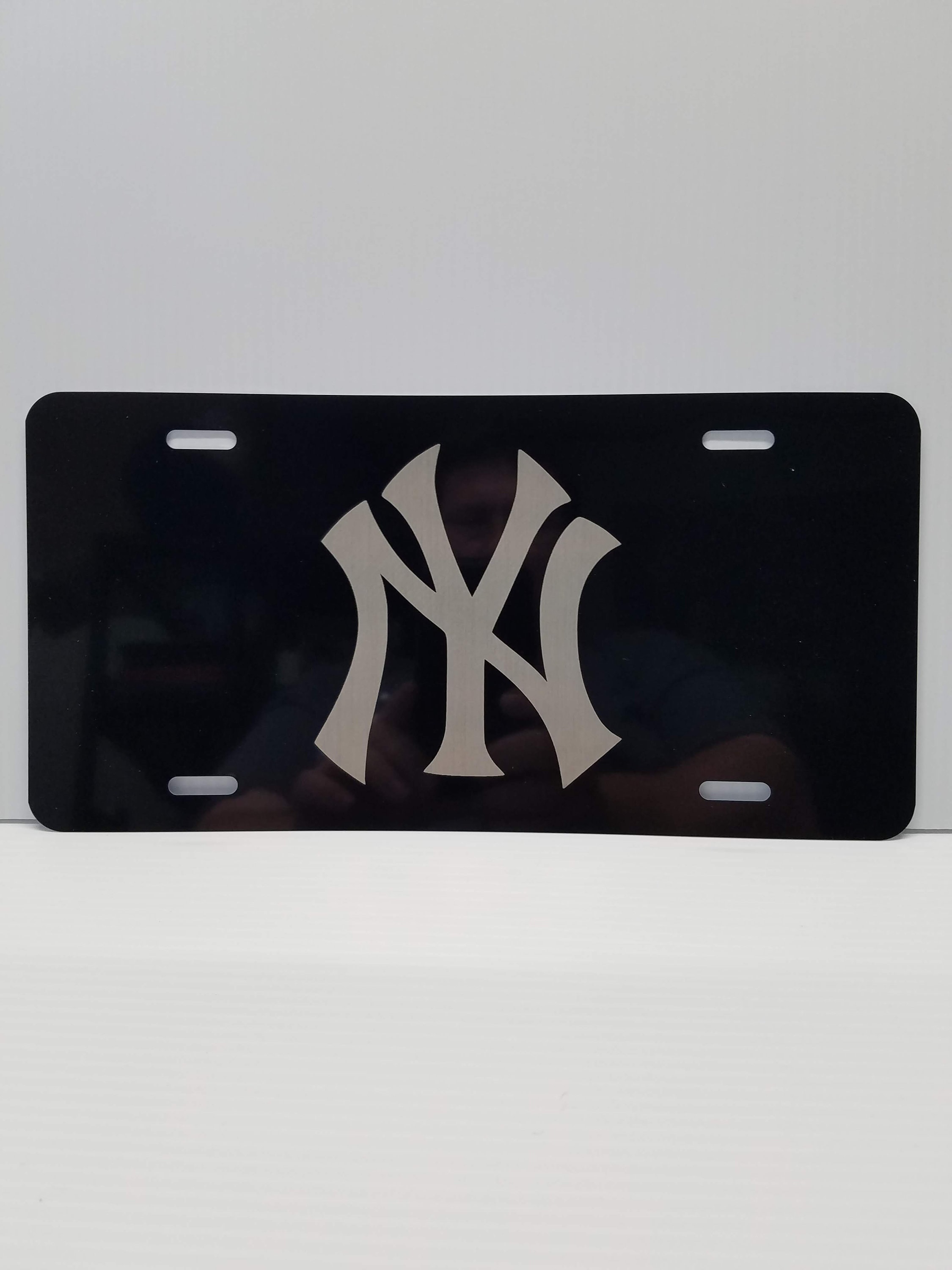 Laser engraved custom vanity plate car tag Yankees Etsy