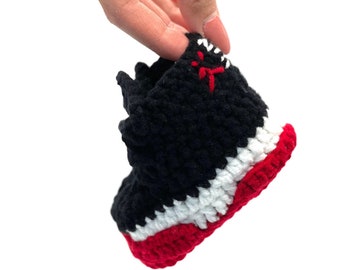 Handmade baby sneakers crocheted baby shoes Air JRDN 11